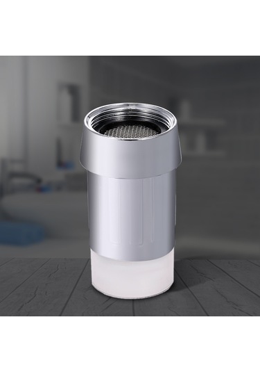 Monyee Led Su Kranı Aydınlatması - Su Akışı İle Çalışır - Çok Renkli Işık Ve Sıcaklık Algılama Özelliği GÜMÜŞ