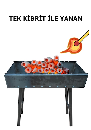 Tek Kibritle Yanan Yeni Nesil Mangal Kömürü 2 Kg Profesyonel