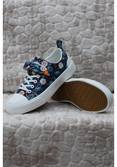 Vicco 346.f24y.141-11 Lee Saks Mavi Keten Sneaker Erkek Çocuk Ayakkabı 001