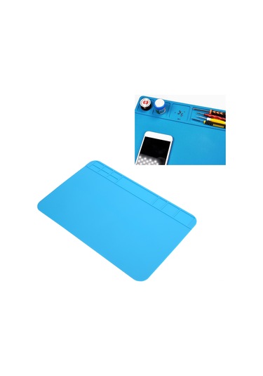 Konesam Elektronik Tamir Isı Dayanıklı Silikon Mat - 30x20cm, Telefon Bilgisayar Tamir Aleti, Yüksek Sicaklıkta Kullanıma Uygun, Antrenli Arka Yüzey