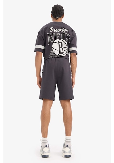 DeFactoFit NBA Brooklyn Nets Oversize Geniş Kalıp Kısa Paça Şort E2188AX25SMAR210