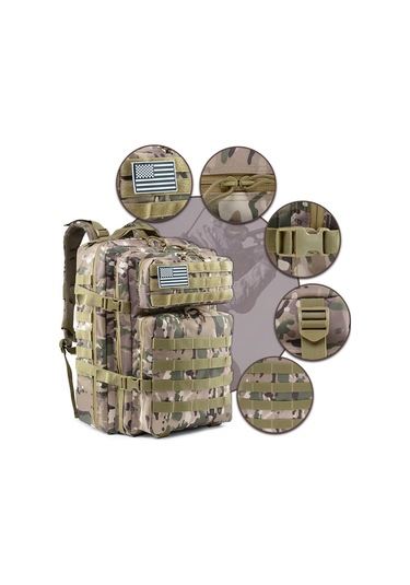 Ccgloball Dış Mekan3 Boyutlukamp Açık Dağcılık Kamuflaj Taktik Sırt Çantası Yeşil Atık