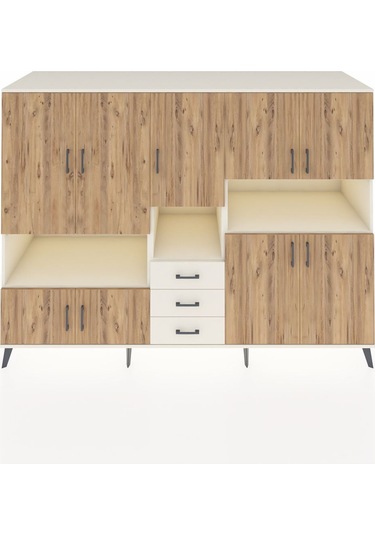 Kronos Dolap 13 Raflı 3 Çekmeceli 9 Kapaklı 220x59x163 Aytaşı-çam Aytaşı-çam/aytaşı