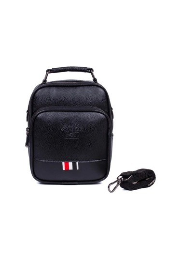 Strong Suni Deri Erkek El Çantası , Çapraz Askılı Omuz Çantası Np2040 Siyah