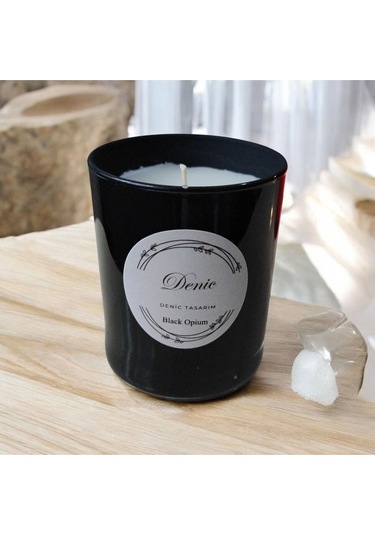 Denic Kokulu Mum Siyah Cam Bardak Blck Opioum 9*7 Çap