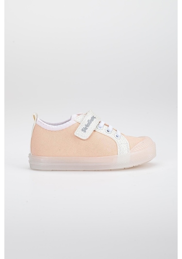 Şirinbebe Şiringenç Keten Somon Kız İlkadım Bebek Çocuk Ayakkabısı-2899-somon Somon