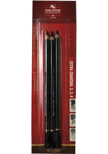 Kohi Noor Gioconda White Coal Ve Extra Charcoal Kömür Füzen Kalem 2li Set