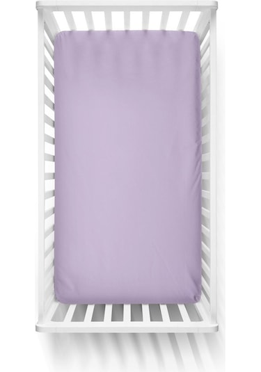 70X140 Penye Lastikli Bebek Çarşafı - Krem Pembe Lila 3'Lü Set