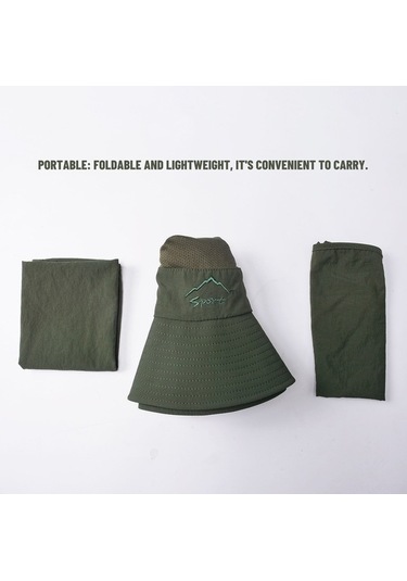 Artfulabode Yüz Yürüyüşü Uv Şapkası Şapka Plaj Koruma Kenar Kapağı İçin Haki Güneş Geniş Fonksiyonlu Flap Dağ Çok Boyun Balıkçılık Eq Haki