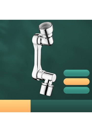 Uzatma Musluğu Su Tasarrufu Musluk 1080 Döner Musluk Başlığı Gümüş