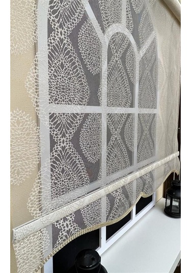 Çift Mekanizmalı Bej Tül Perde Ve Ekru Stor Perde Stb45240-v109