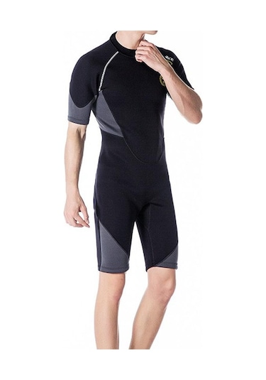 Suntek Erkekler 1.5mm Wetsuit Shorty Mayo Geri Dalış Için Zip