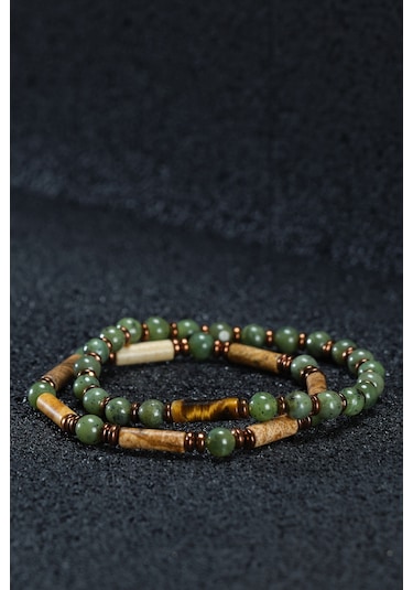 Ssilhoutte Doğaltaş Sertifikalı Yeşim Taşı Kadın Erkek Doğal Taş Bileklik Jasper Ve Kaplangözü Muhteşem Hediye Tasarım Yeşil