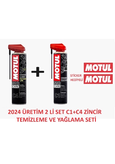 Motul 2024 C1+ C4 Zincir Temizleme Seti 2x 400 ML
