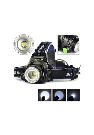 F.B.i F-823a Su Geçirmez Şarjlı Zoomlu Kafa Lambası Siyah