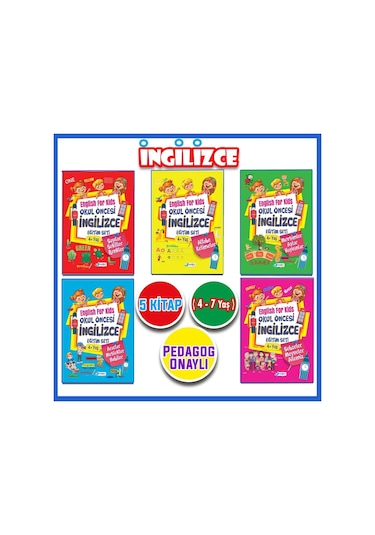 4 - 7 Yaş İngilizce Eğitim Seti 5 Kitap Harika Kitap