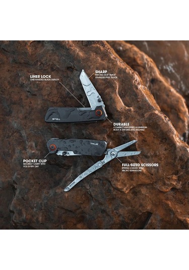 True Utility 0002 Dual Cutter Kamp Çakı Çok Renkli