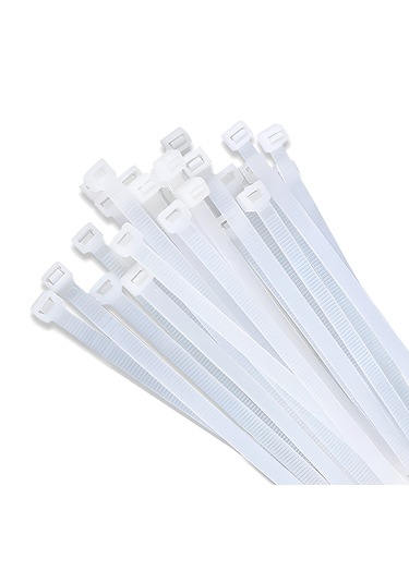 Beyaz Plastik Kablo Bağı Plastik Kelepçe 4,8mmx25cm 100 Adet
