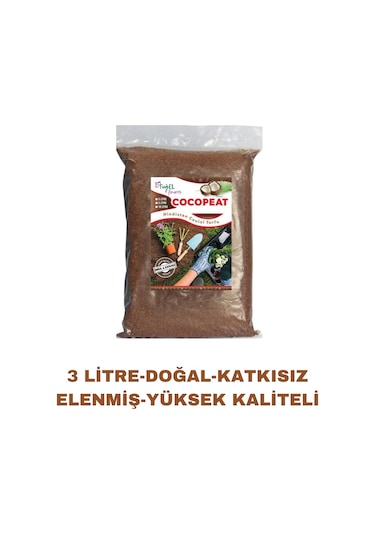 Tuğel Flowers Cocopeat Katkısız ve Elenmiş Hindistan Cevizi Kabuğu Torfu 3 L