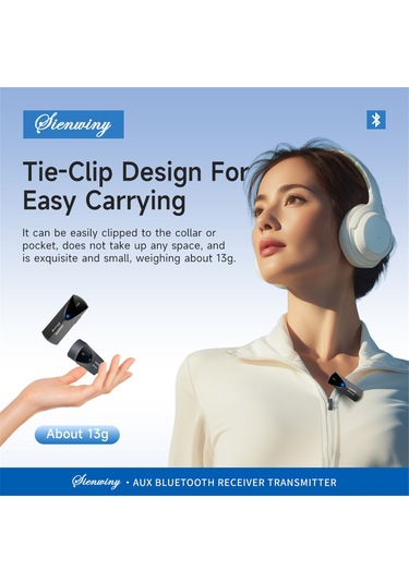 Yunboo S2 Bluetooth V5.3 Alıcı-verici, Tek Tıkla Geçiş, 2-in-1 Fonksiyon, Araçta Ellerden Özgür Konuşma, Kablosuz Ses Aktarımı