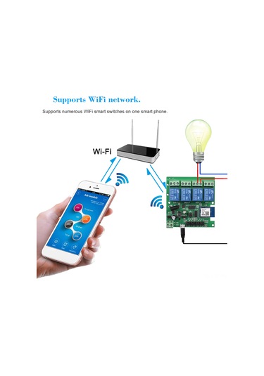 Skycity Tuya 4 Kanal Akıllı Anahtar Modülü Dc5-32v: Wifi+bt Uzak Kontrol, Zamanlama, Rf433 Kumanda, Alexa/google Home Desteği Koyu Yeşil