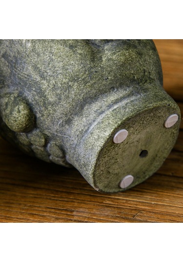 Suntek Çimento Buda Head Pot Statue Bonsai Çiçek Vazo Yeşil