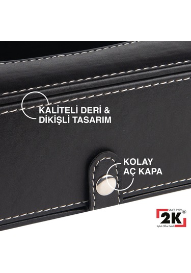 2k Suni Deri Peçetelik Mendil Kutusu 13 24 6 Cm. Siyah Siyah