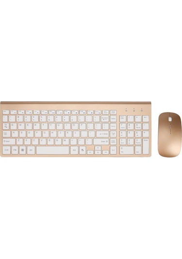 Maiyame "2.4ghz Kablosuz Altın Klavye & Mouse Seti - Mac/pc Uyumlu, Ultra İnce, Sessiz Tuşlar"