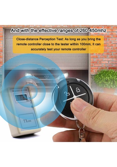 Mufunye 250mhz-450mhz Frekans Okuyucu Elde Taşınabilir Dijital Kablosuz Frekans Sayacı Çok Fonksiyonlu Uyumluluk Uzaktan Kumanda Frekans Test Cihazı