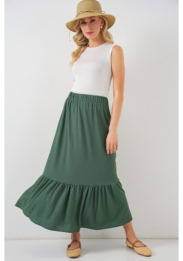1886 Uzun Örme Etek - Zümrüt Yeşili Zümrüt Yeşili