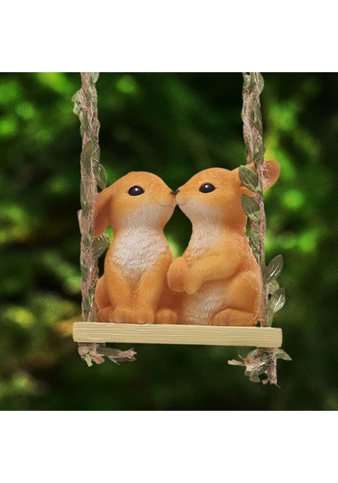 Homyl Swing Hayvan Bahçesi Komik Hediye Açık Tavşan-heykeli