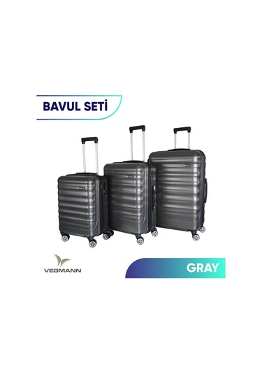 Vegmann Delphin Antrasit 3 Lü Valiz Seti Antrasit