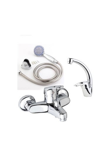 Hay Banyo Bataryası Lavabo Bataryası Ve Duş Seti Krom