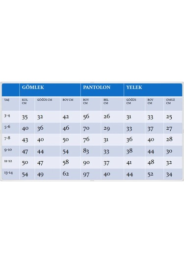 Erkek Çocuk Yelekli Slim Fit Takım Elbise 4 Parça Yelek, Pantolon, Gömlek, Papyon Te.7026 Saks Mavi