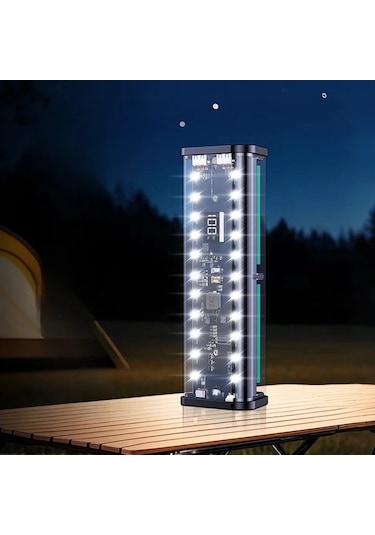 Xuweiwei Şeffaf Ayrılabilir 6 Bölümlü 18650 Kaynaksız Yatak Mobil Kiti Turuncu A6 Kamp Işığı İle