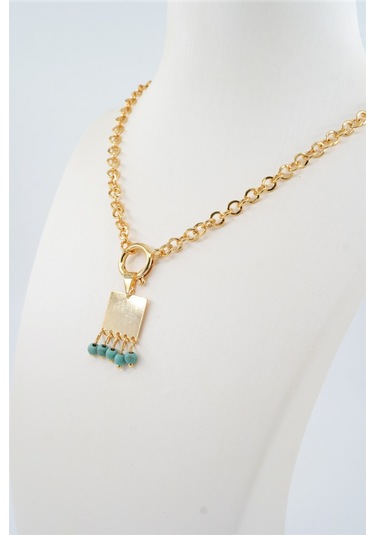 Kadın Özel Tasarım Taş Boncuklu Kolye - ALTIN Gold