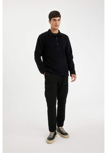 DeFacto Siyah Tüylenme Yapmayan Soğuk Geçirmez Regular Fit Dik Yaka Fermuarlı Polar Sweatshirt Y3996AZNSBK81 DeFacto Siyah Tüylenme Yapmayan Soğuk Geçirmez Regular Fit Dik Yaka Fermuarlı Polar Sweatshirt Y3996AZNSBK81