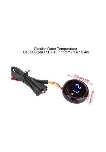 Konesam Motosikletler İçin Evrensel Dijital Su Sıcaklığı Gösterici - 0-120 C Aralığı, Mavi Işık, 12v Uyumlu, Su Geçirmez, Aşırı Sıcaklık Uyarısı