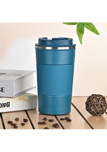 Lixiaqu01 510 Ml Paslanmaz Çelik Kahve Fincanı Araba Termos Mavi