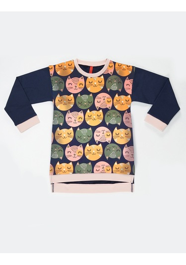 Denokids Mshb&g Kediler Kız Çocuk Elbise Renkli Çok Renkli