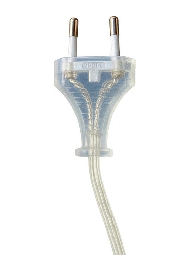 2 Metre Arapuarlı Aç Kapat Anahtar Fişli Abajur Duyu E14 2x0,50 Şeffaf Kablo - Beyaz Duy