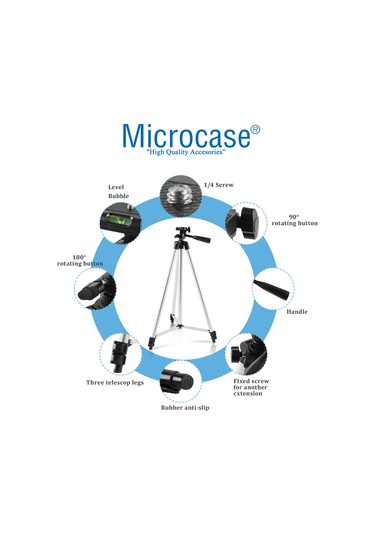 Mikrocase AL2918 3110 3 Ayak Kamera Tripodu 106 CM + Telefon Tutucu + Bluetooth Kumanda