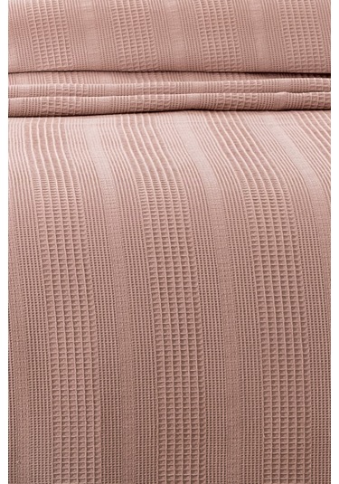 Kopanaki Dantelli Çift Kişilik Waffle Pike-210x230 Cm Gulkurusu Gül Kurusu
