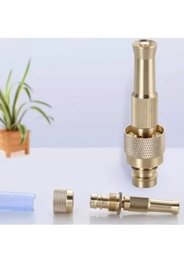 Bahçe Sulama İçin Basınç Ayarlı Metalik Sarı Hortum Başlığı