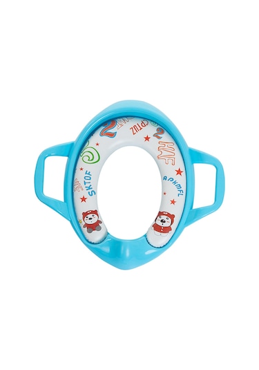 Mavi Projektör Çocuk Boy Kız Klozet Koltuğu, Minder Saplı Arkalıklı Koltuk