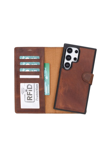 Samsung Galaxy S24 Ultra Leather Detachable Wallet Case