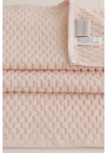 Ivory Somon Kabartma Dokulu Mikro Fiber %100 Pamuk 2li El Yüz Hav Somon