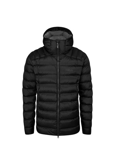 Rab Electron Pro Kapüşonlu Kaz Tüyü Mont Siyah Renk Siyah