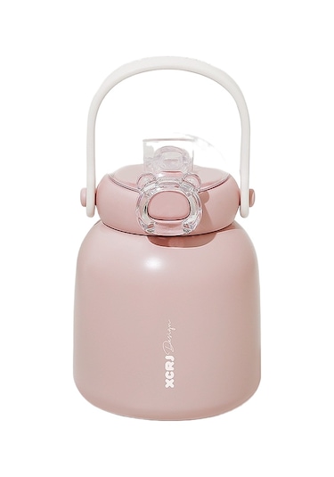 Jzcat Basit Taşınabilir Büyük Kapasiteli 480ml Çocuk Su Bardağı - Pembe