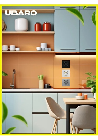 Ubaro Sıngil Cam Topraklamalı Usb Ve Type-c Prizli Priz 178604627 Tekli Priz Usb Ve Type C Portlu